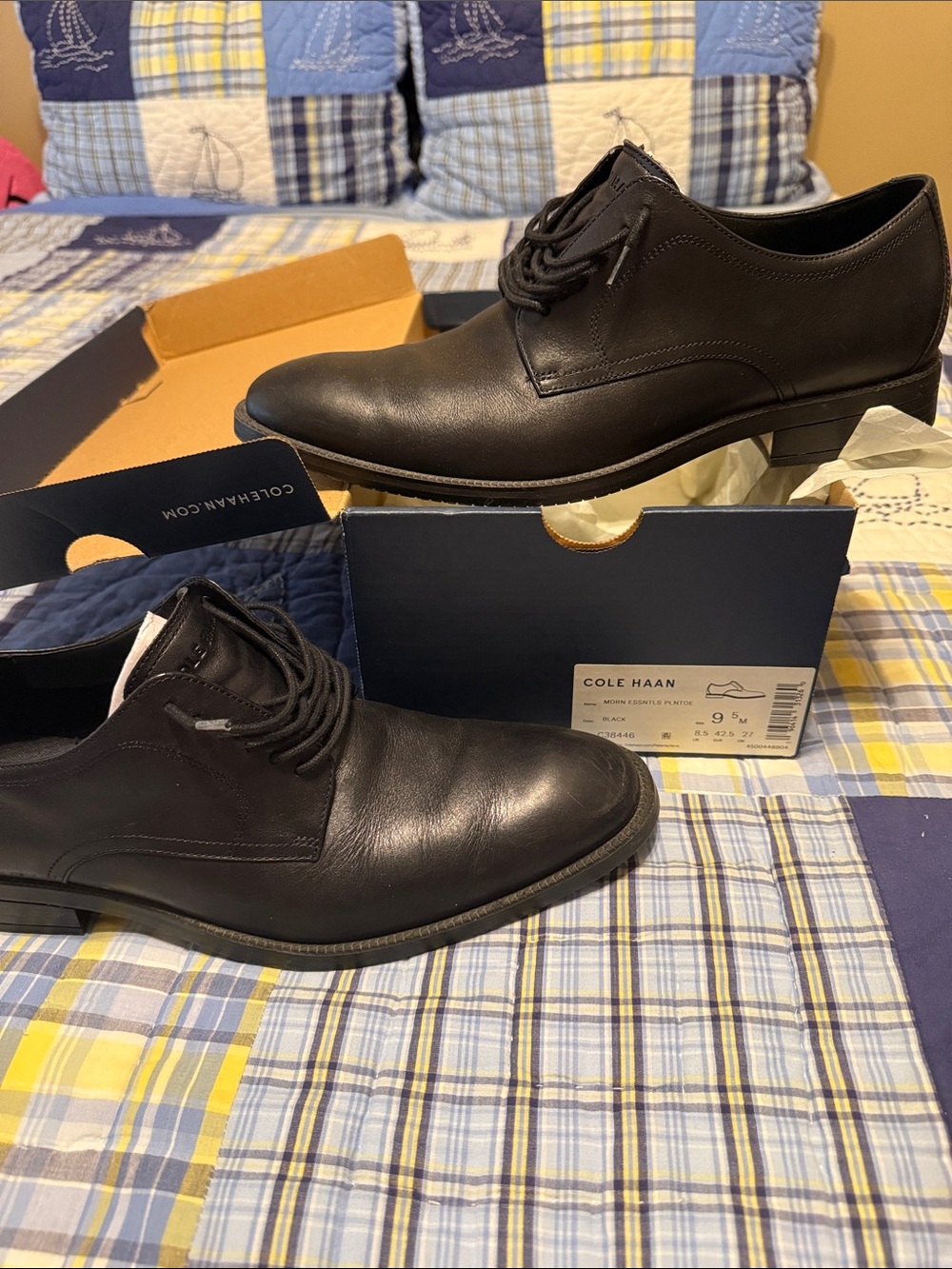 Cole Haan Hawthorne Black Leather Oxford Dress Shoes